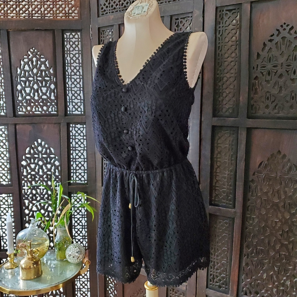 Black romper cover up NWT